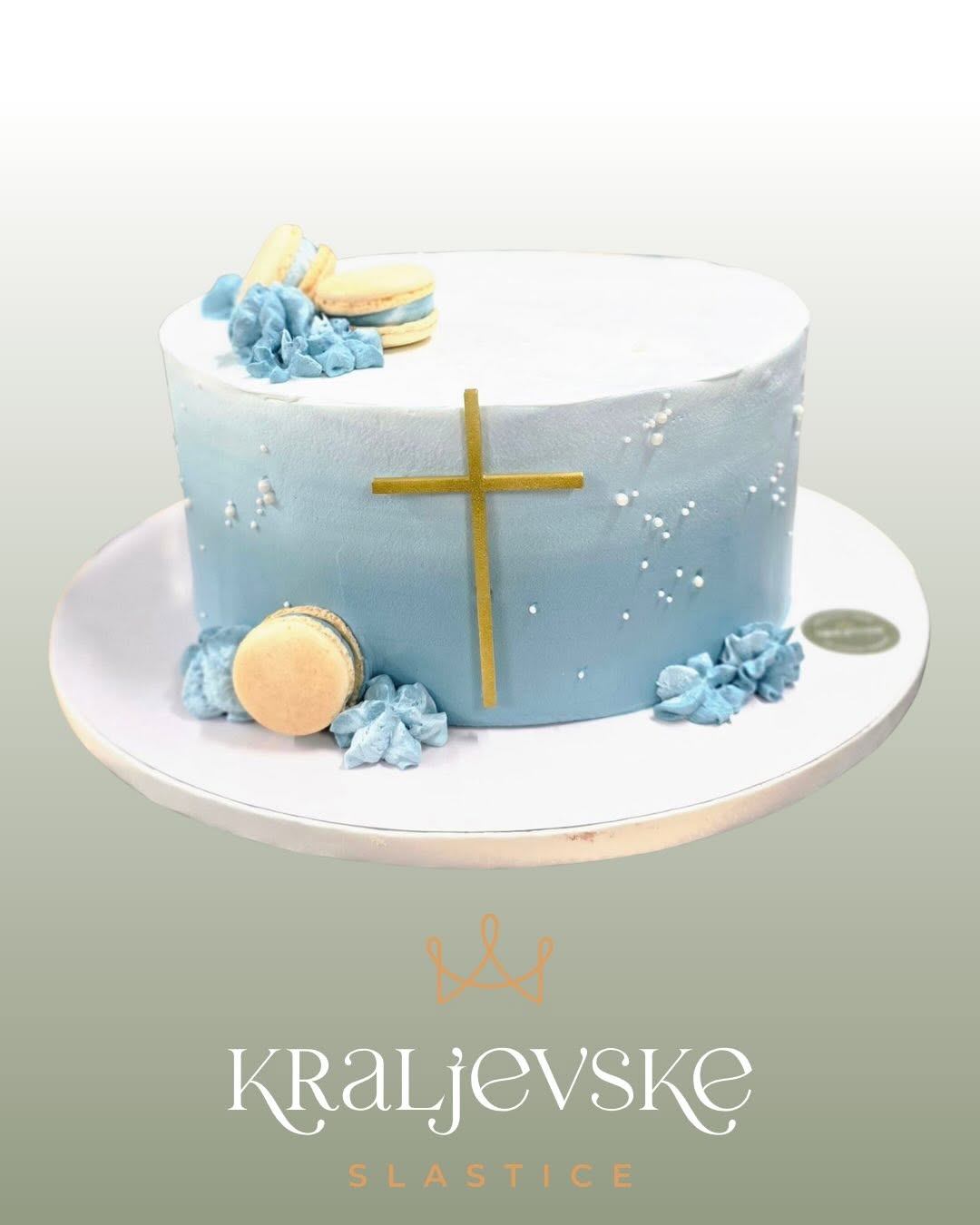 Torta za krštenje plava